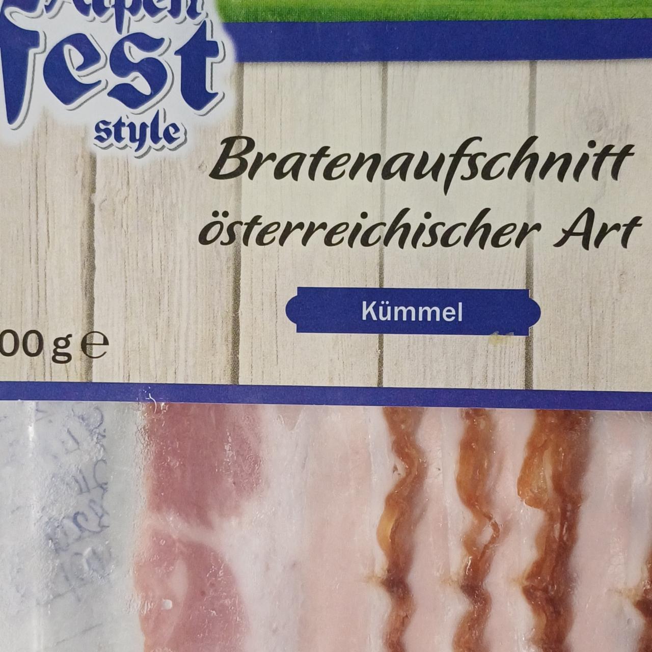 Zdjęcia - Bratenaufschnitt öserreichischer art Alpen Fest style