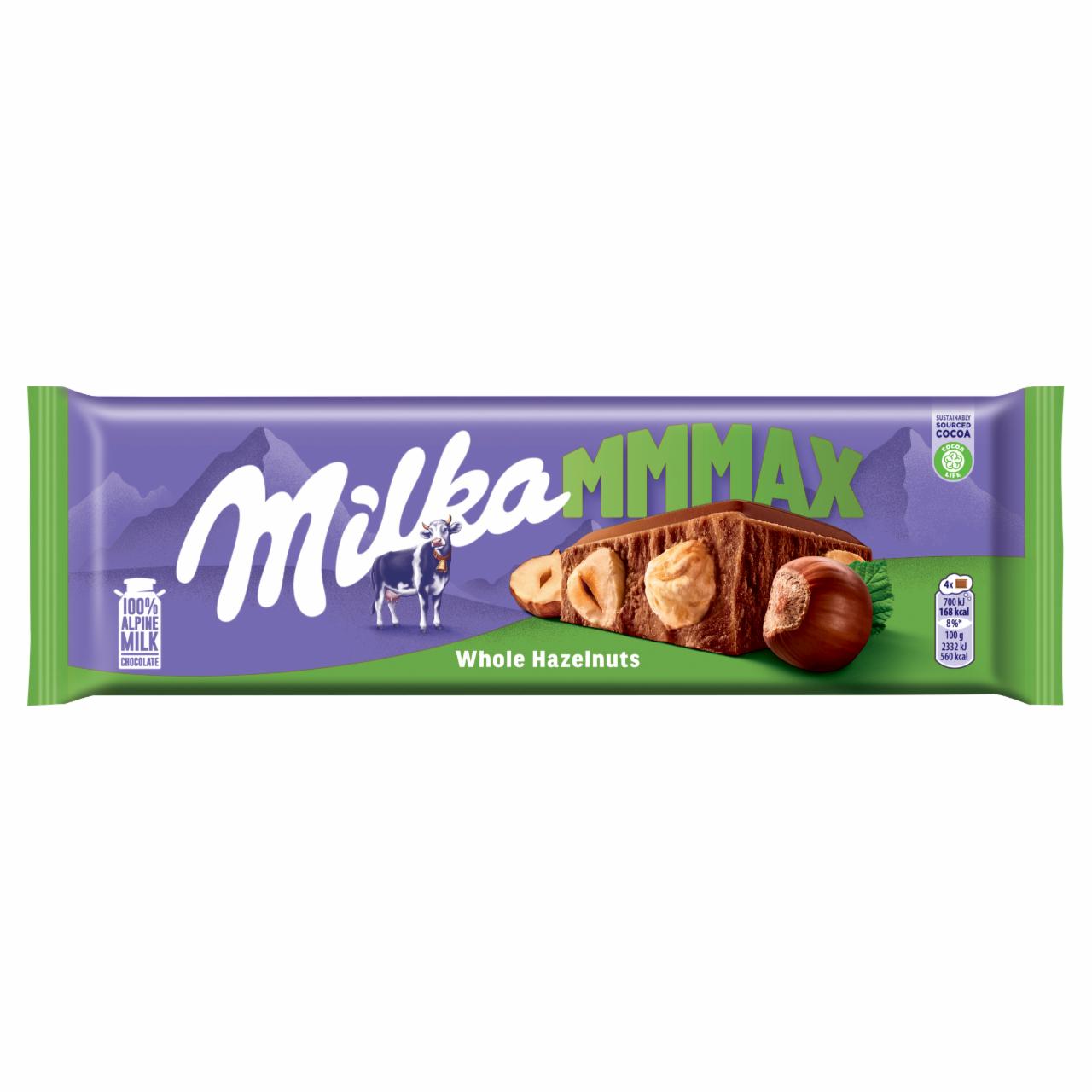 Zdjęcia - Milka Mmmax Czekolada mleczna z całymi orzechami laskowymi 270 g