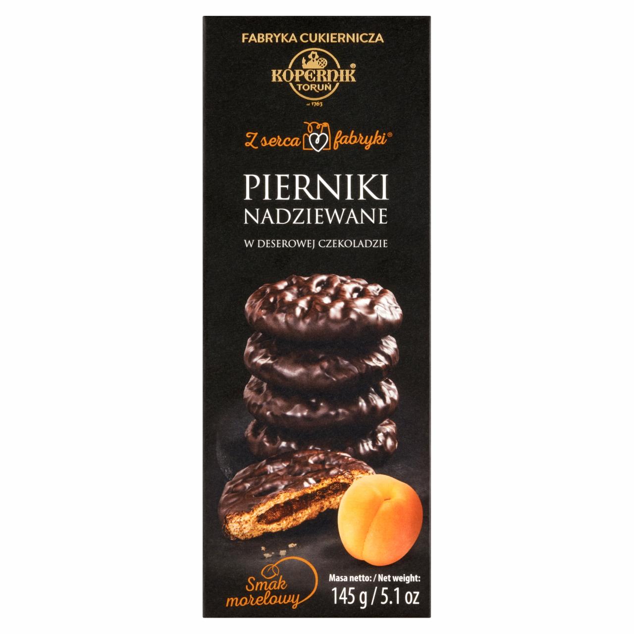 Zdjęcia - Kopernik Z serca fabryki Pierniki nadziewane w deserowej czekoladzie smak morelowy 145 g