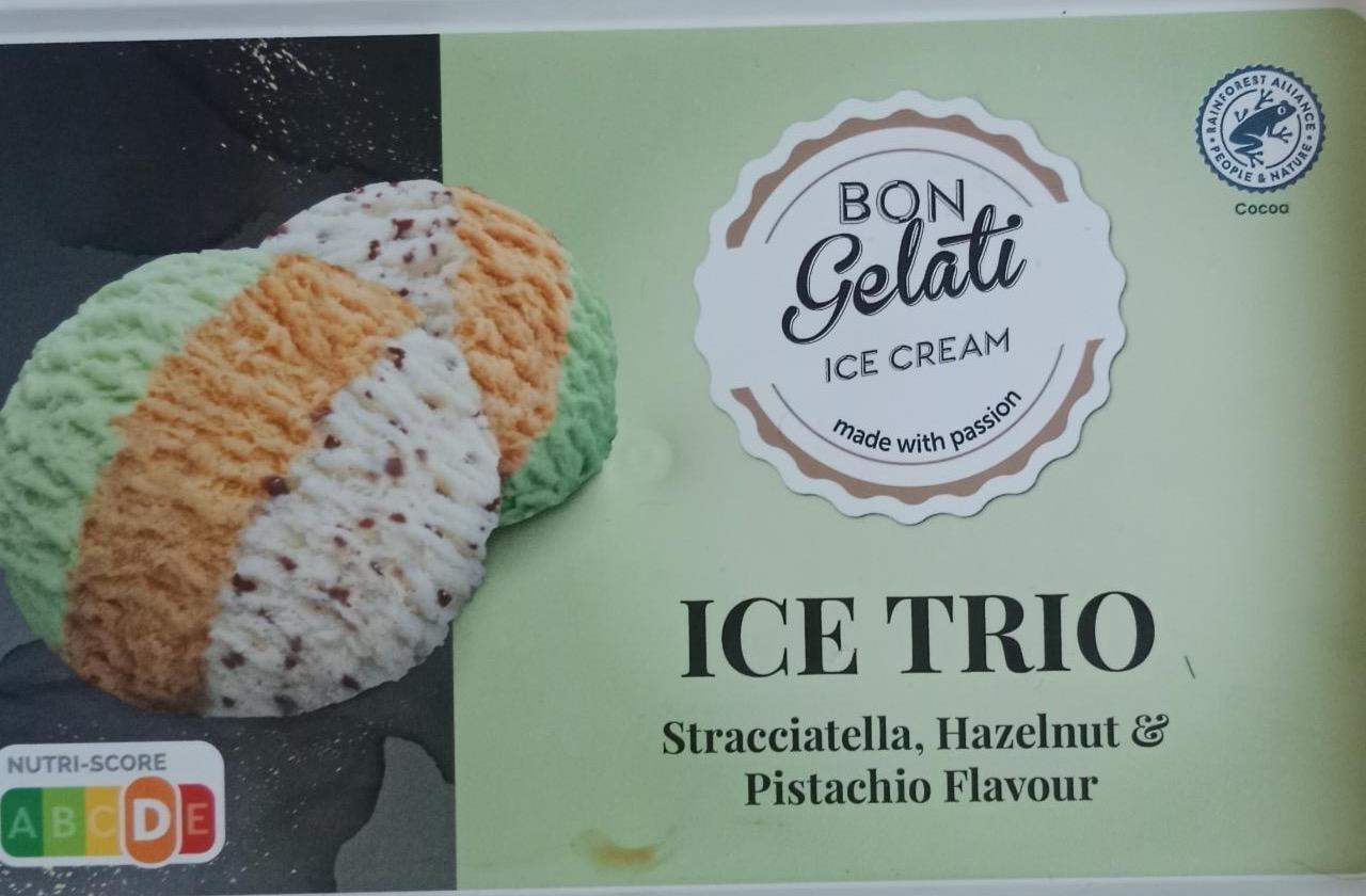 Zdjęcia - Ice trio straciatella hazelnut & pistachio flavour Bon Gelati