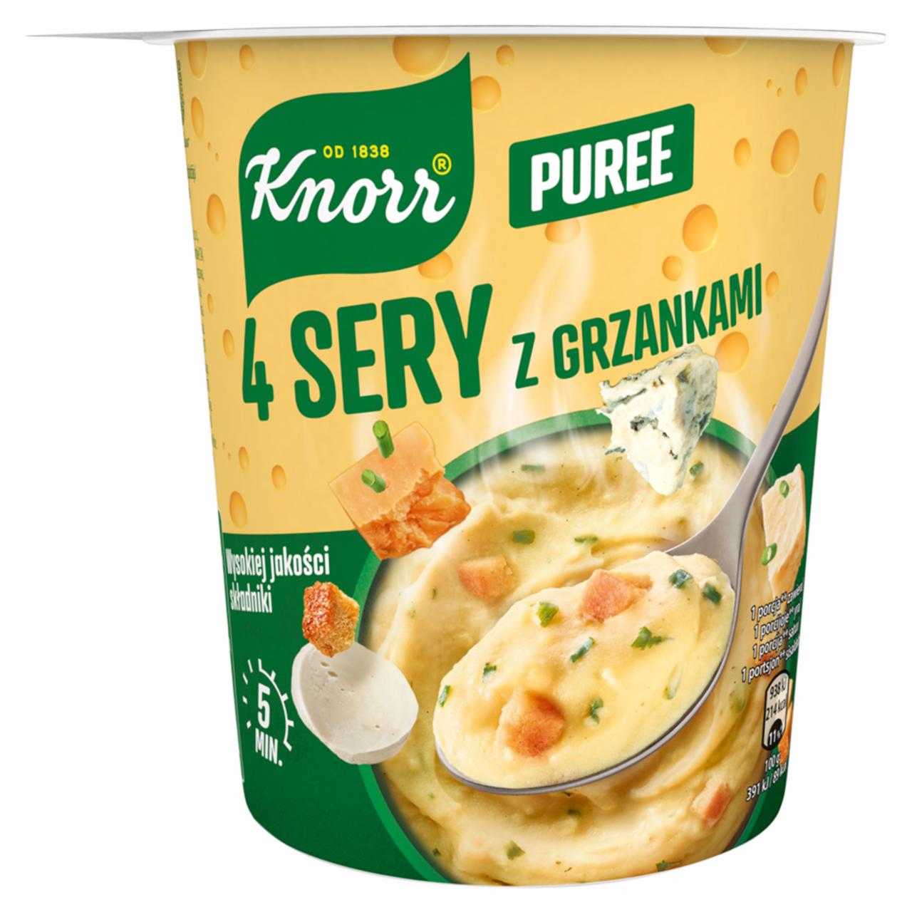Zdjęcia - Knorr Puree ziemniaczane 4 sery z grzankami 50 g