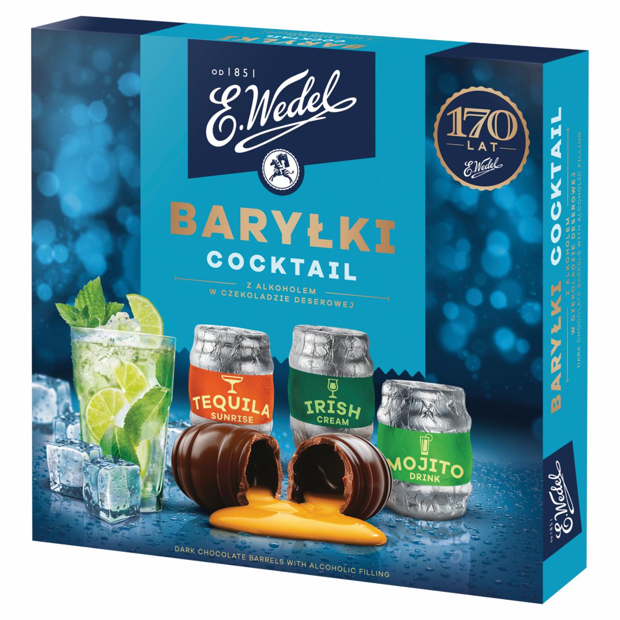 Zdjęcia - E. Wedel Cocktail Baryłki z alkoholem w czekoladzie deserowej 200 g