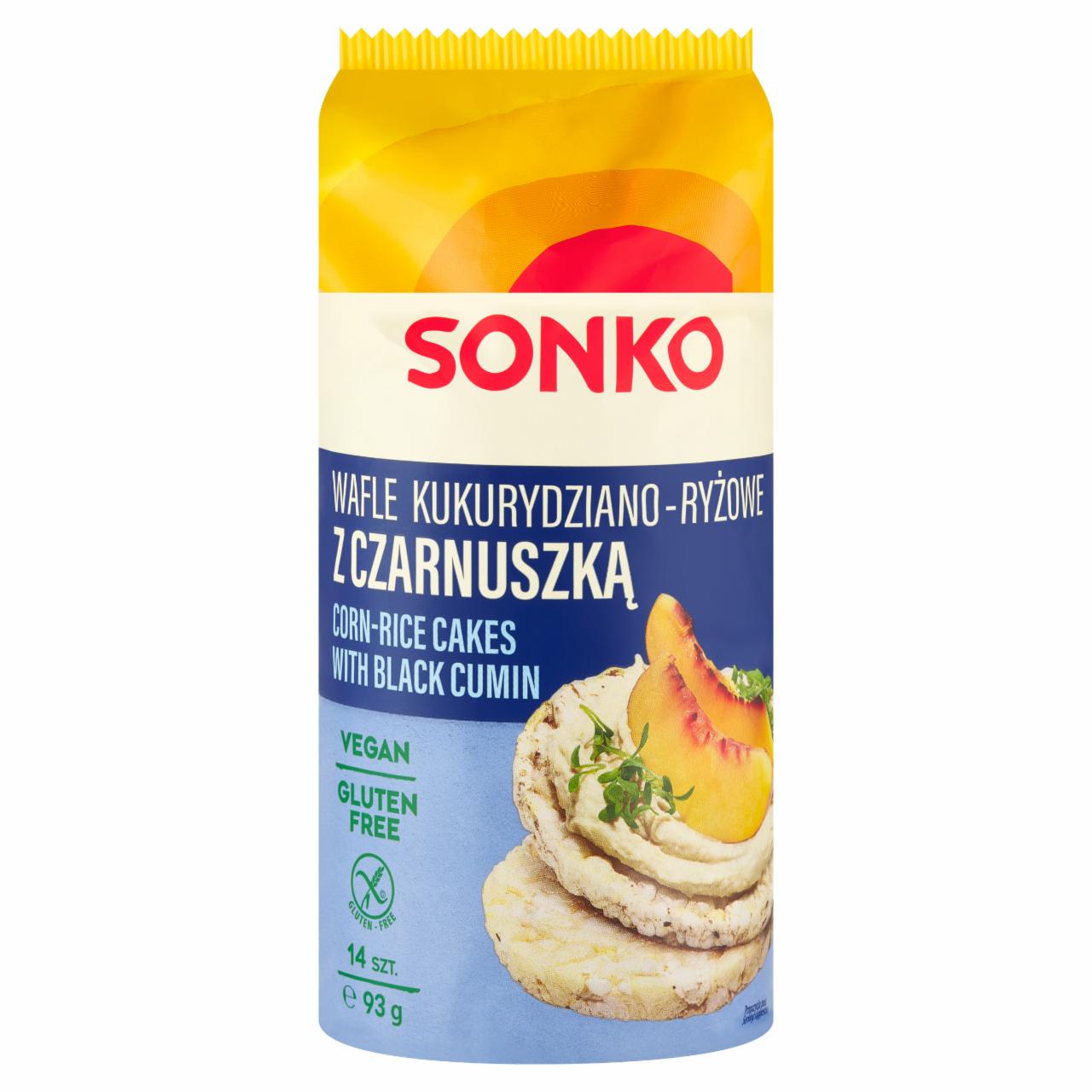 Zdjęcia - Sonko Wafle kukurydziano-ryżowe z czarnuszką 93 g (14 sztuk)
