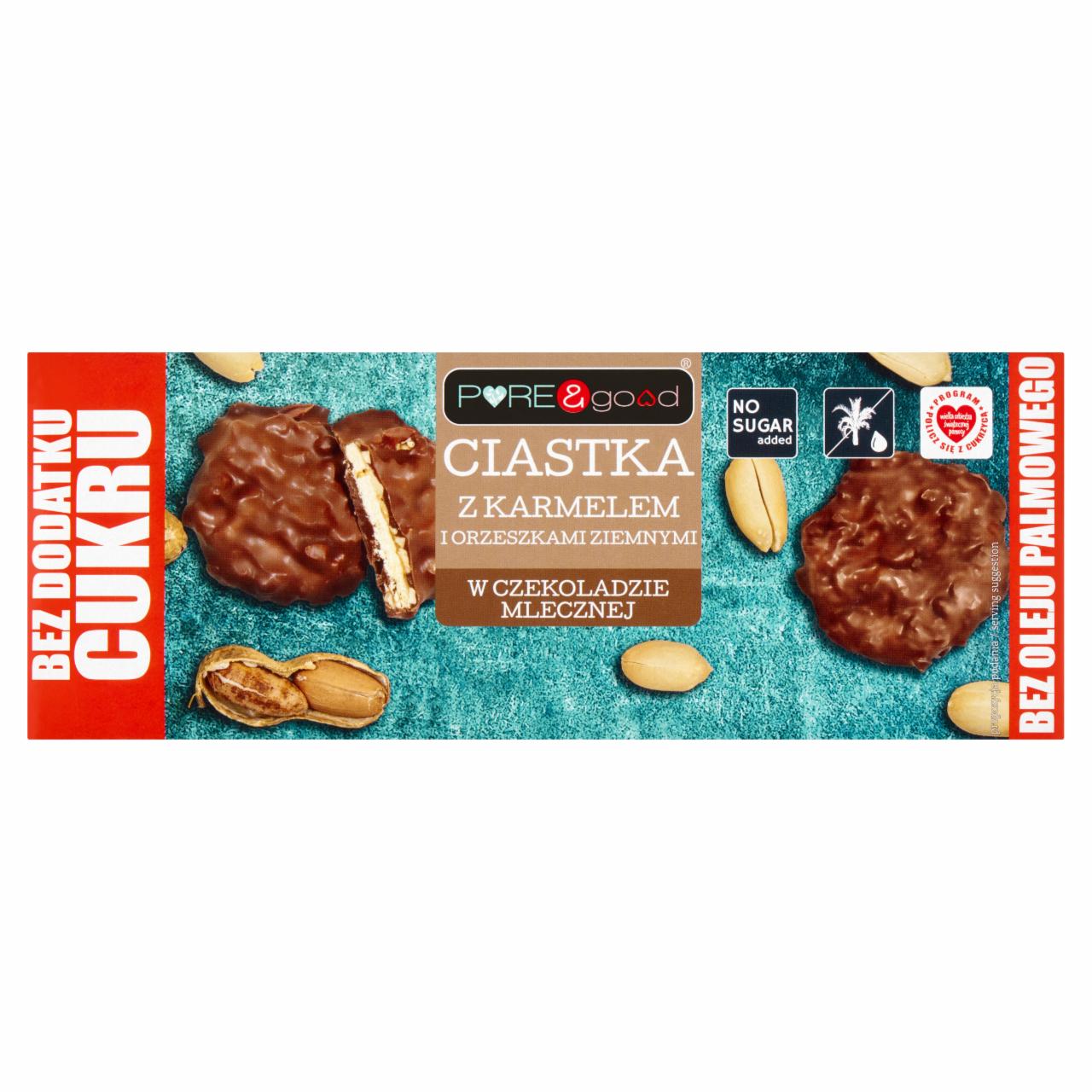 Zdjęcia - Pure&Good Ciastka z karmelem i orzeszkami ziemnymi w czekoladzie mlecznej 128 g