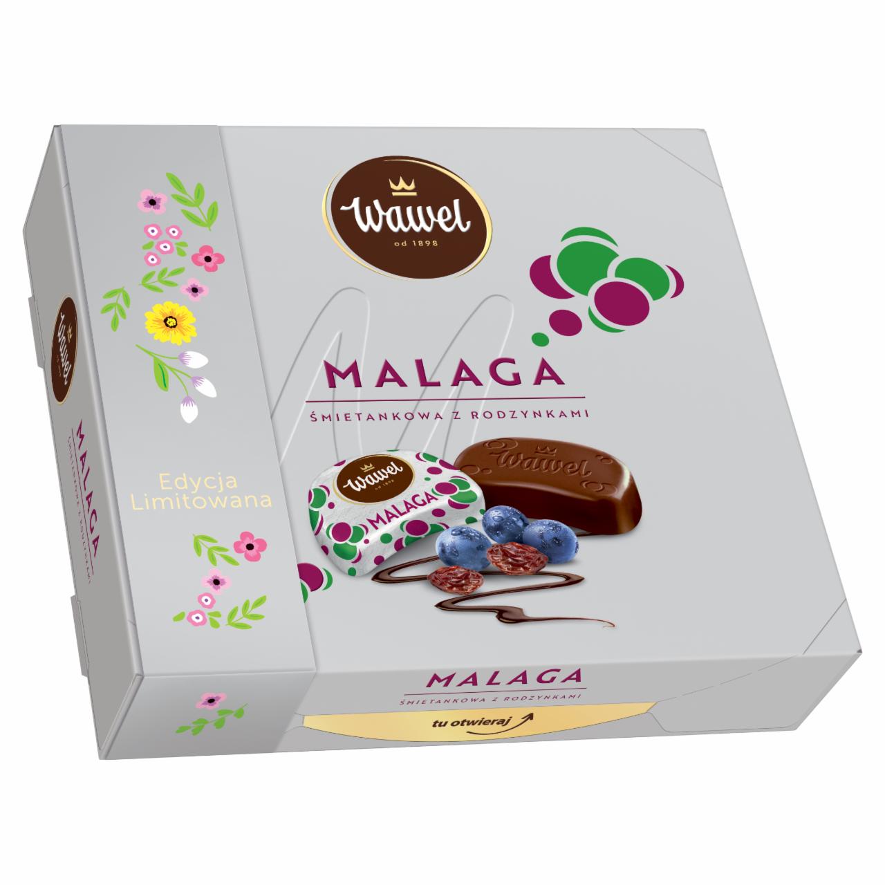 Zdjęcia - Wawel Malaga śmietankowa z rodzynkami Czekolada z nadzieniem 160 g