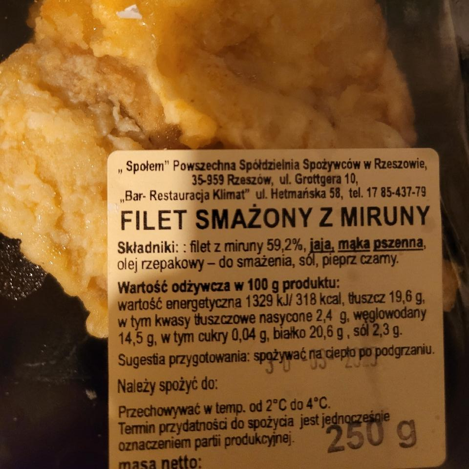 Zdjęcia - Filet smażony z miruny Społem Rzeszów