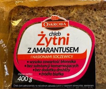 Zdjęcia - Chleb żytni z amarantusem i nasionami soczewicy Oskroba