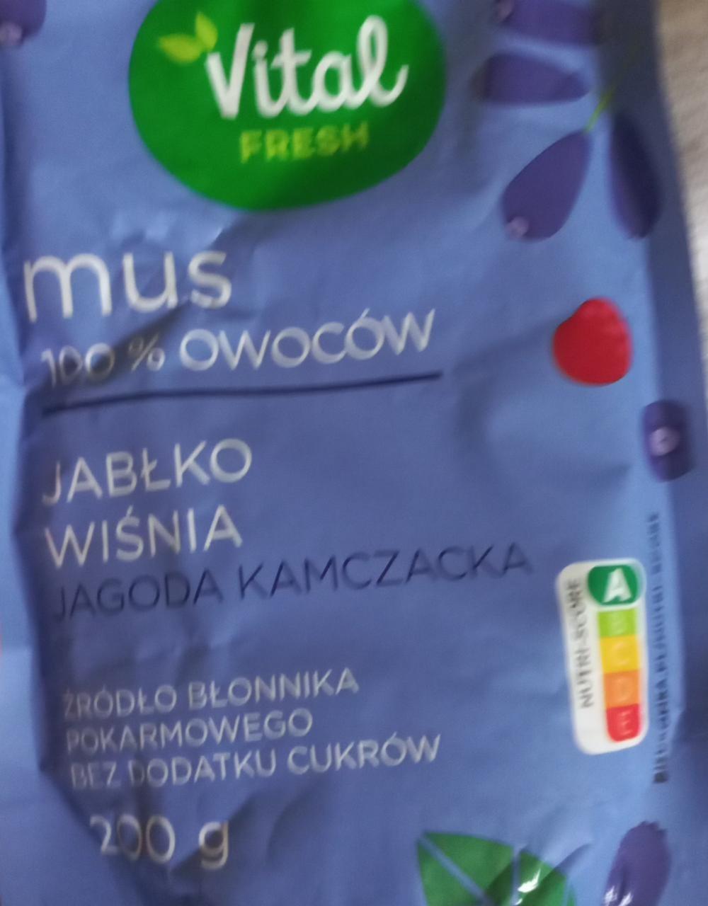 Zdjęcia - Mus 100% owoców jabłko wiśnia jagoda kamczacka Vital fresh