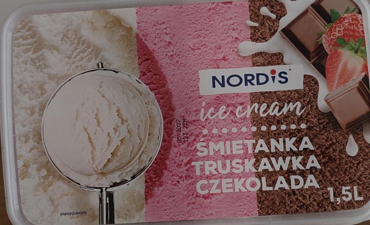 Zdjęcia - Lody śmietanka truskawka czekolada Nordis