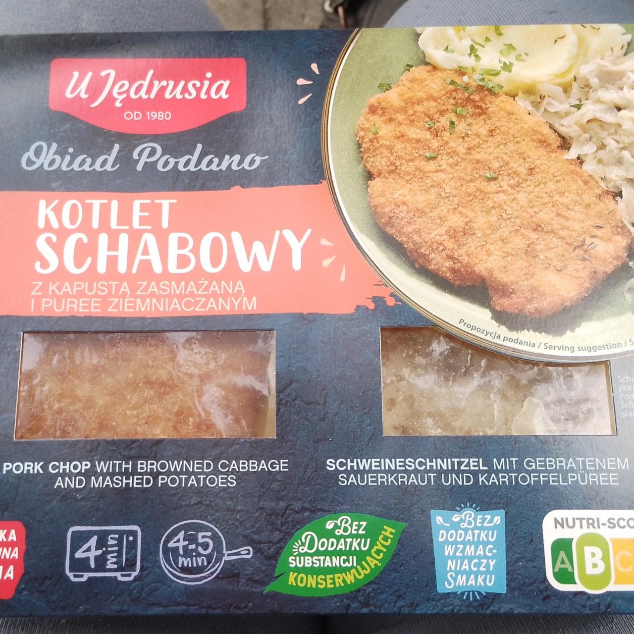 Zdjęcia - Kotlet schabowy z kapustą zasmażaną i puree ziemniaczanym U Jędrusia