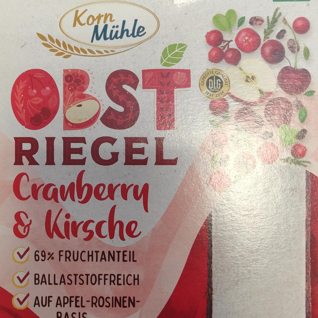 Zdjęcia - Obst riegel cranberry & kirsche Korn Mühle