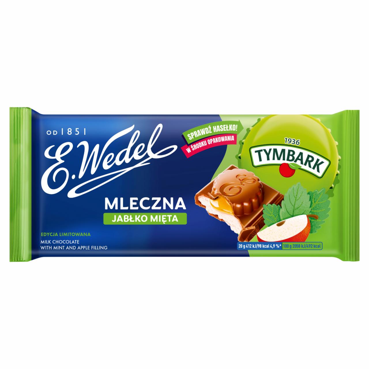 Zdjęcia - E. Wedel Czekolada mleczna jabłko mięta 100 g