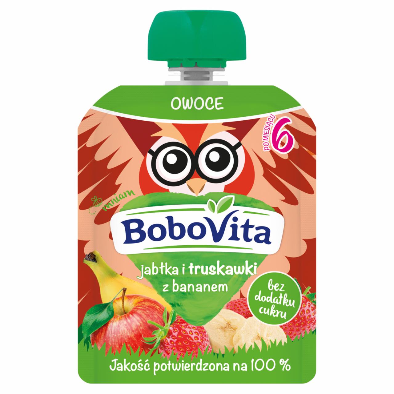 Zdjęcia - BoboVita Mus jabłka i truskawki z bananem po 6 miesiącu 80 g