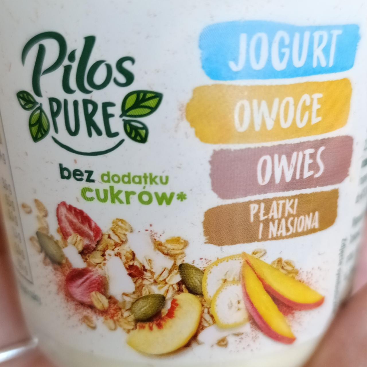Zdjęcia - Jogurt owoce owies platki i nasiona Pilos pure