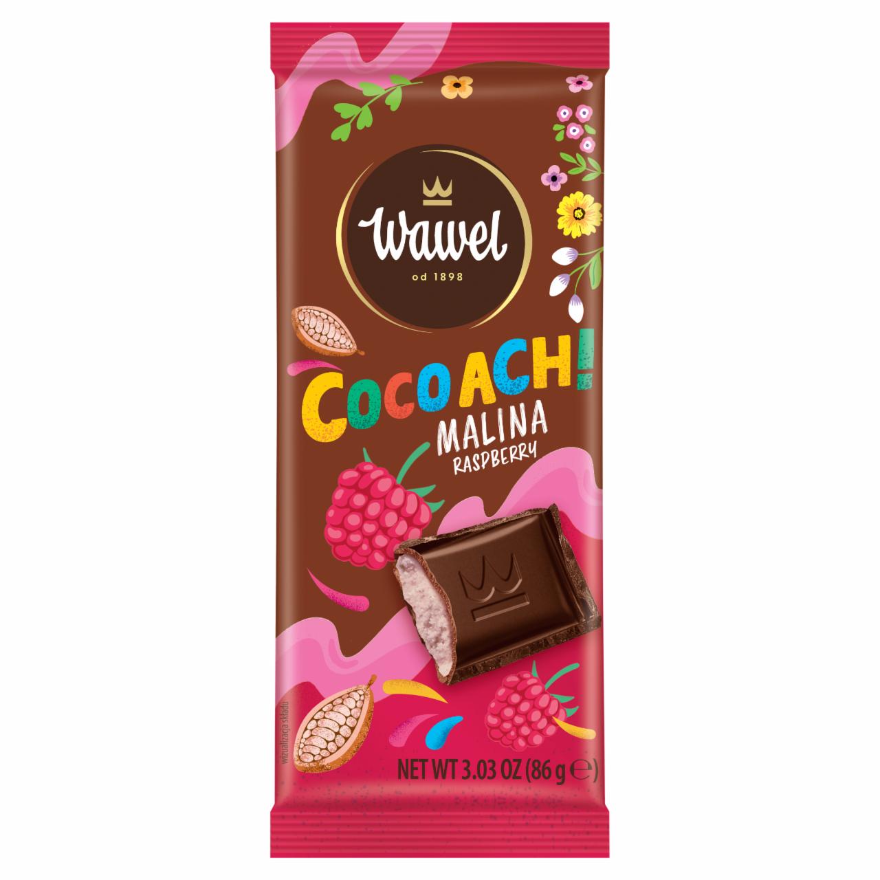 Zdjęcia - Wawel CocoAch! Tabliczka kakaowa z nadzieniem malina 86 g