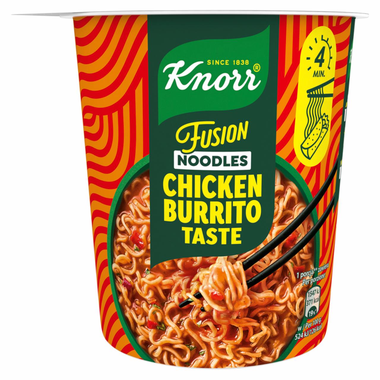 Zdjęcia - Knorr Fusion Kluski z mieszanką przyprawową o smaku burrito z sosem pomidorowym 89 g