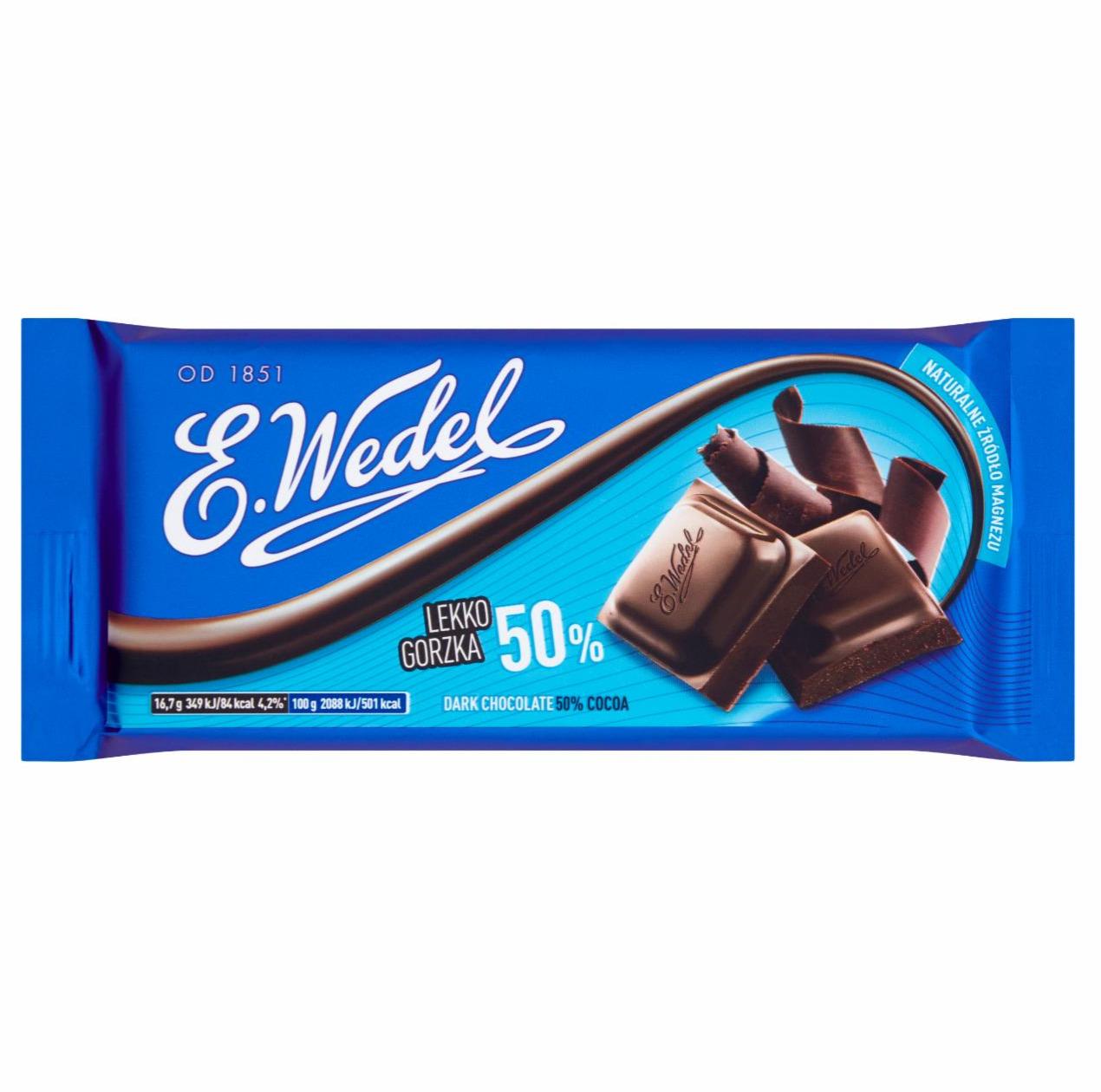 Zdjęcia - E. Wedel Czekolada lekko gorzka 50% 100 g