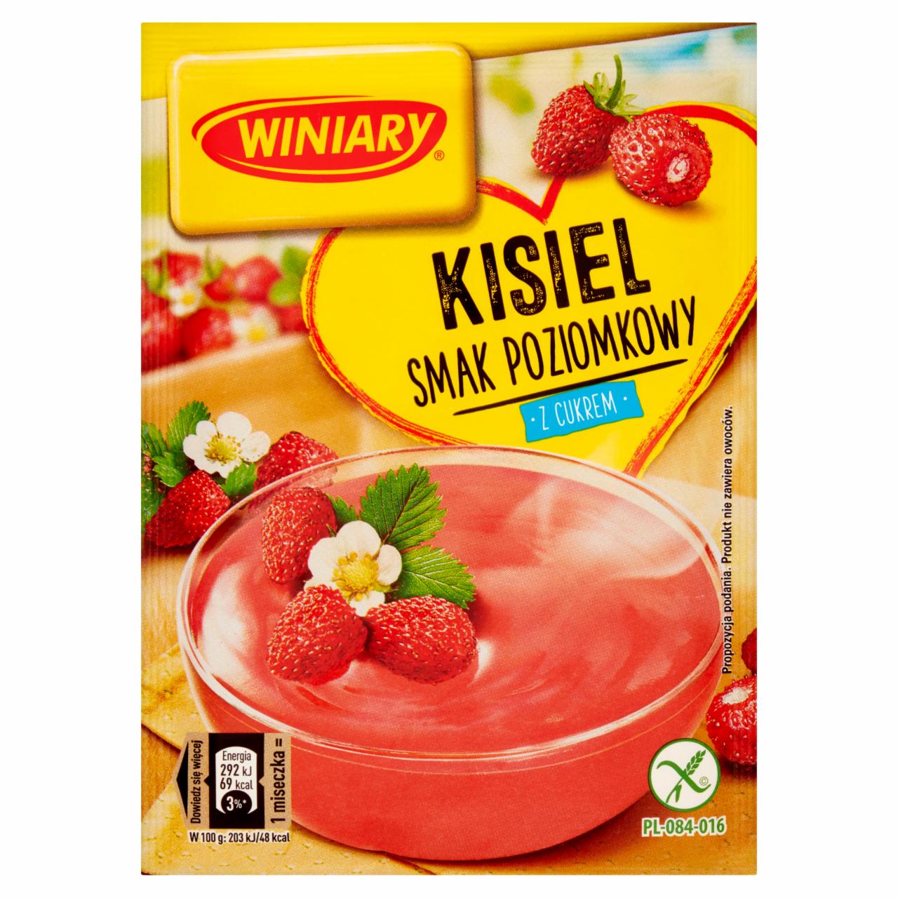 Zdjęcia - Winiary Kisiel z cukrem smak poziomkowy 77 g