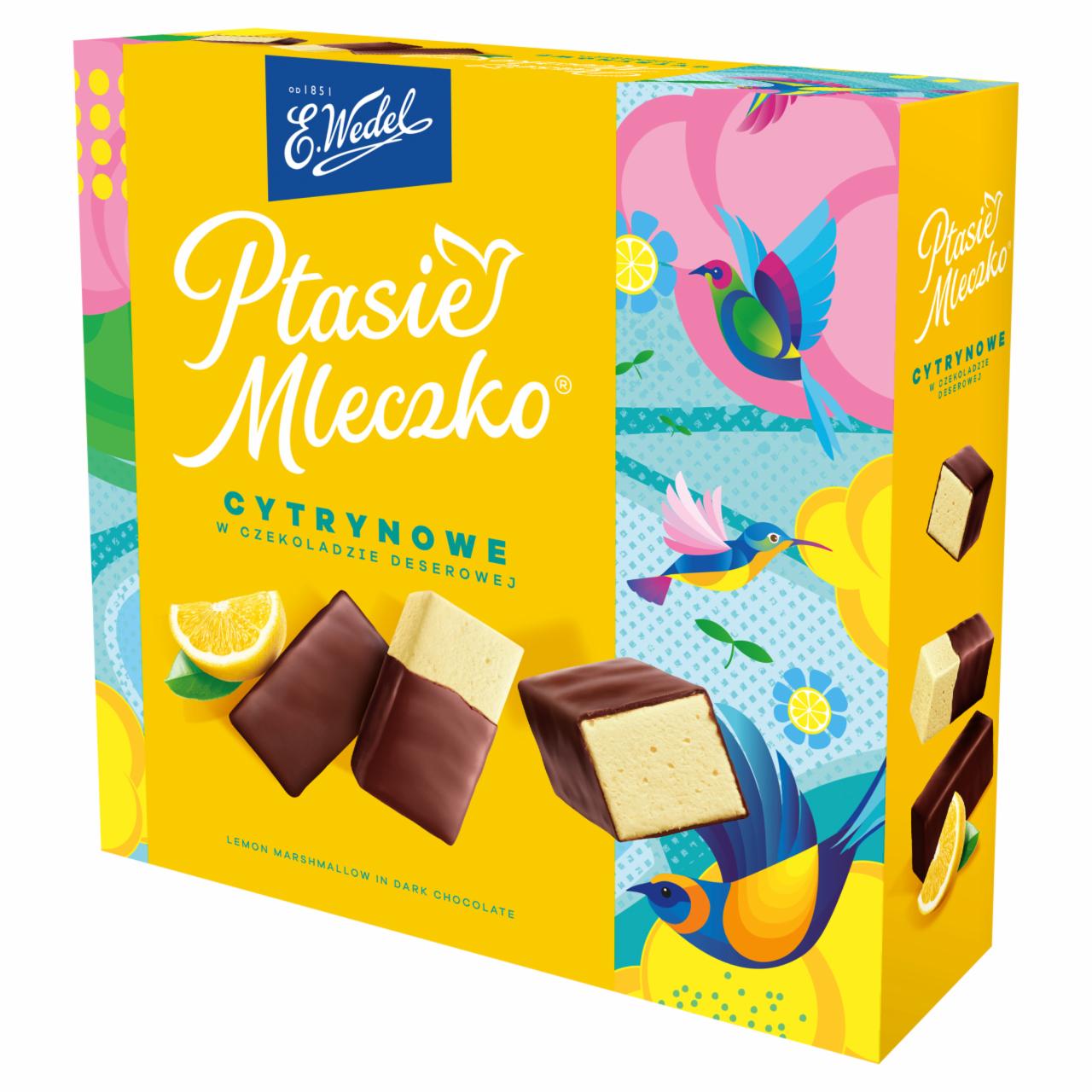 Zdjęcia - E. Wedel Ptasie mleczko cytrynowe w czekoladzie deserowej 340 g