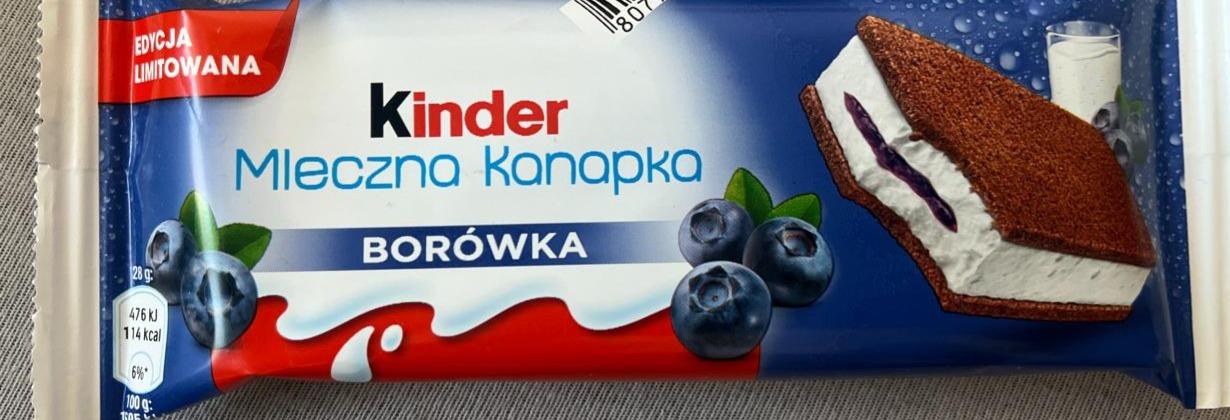 Zdjęcia - Mleczna kanapka borówka Kinder
