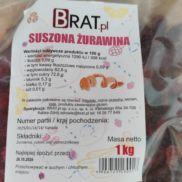 Zdjęcia - Suszona zurawina Brat.pl