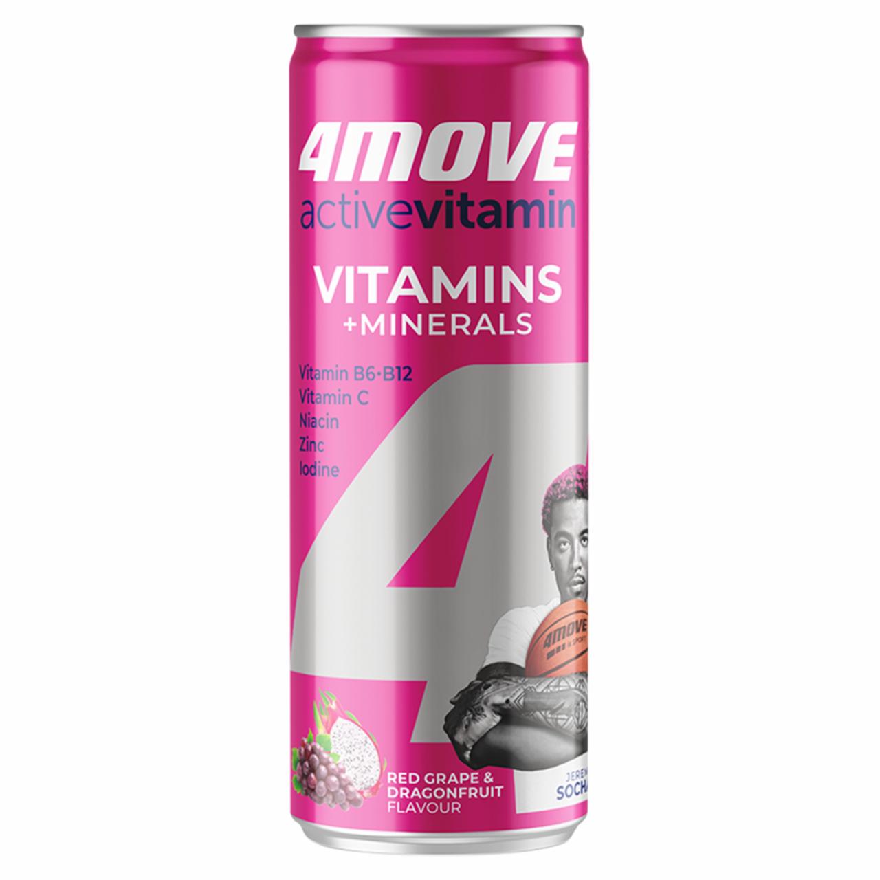 Zdjęcia - 4Move Active Vitamin Pasteryzowany gazowany napój o smaku winogrono-dragonfruit 330 ml