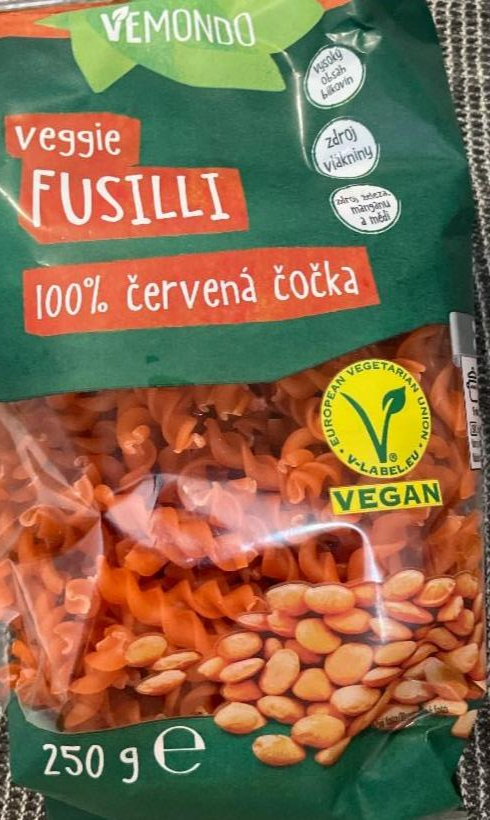Zdjęcia - Veggie fusilli 100% červená čočka Vemondo