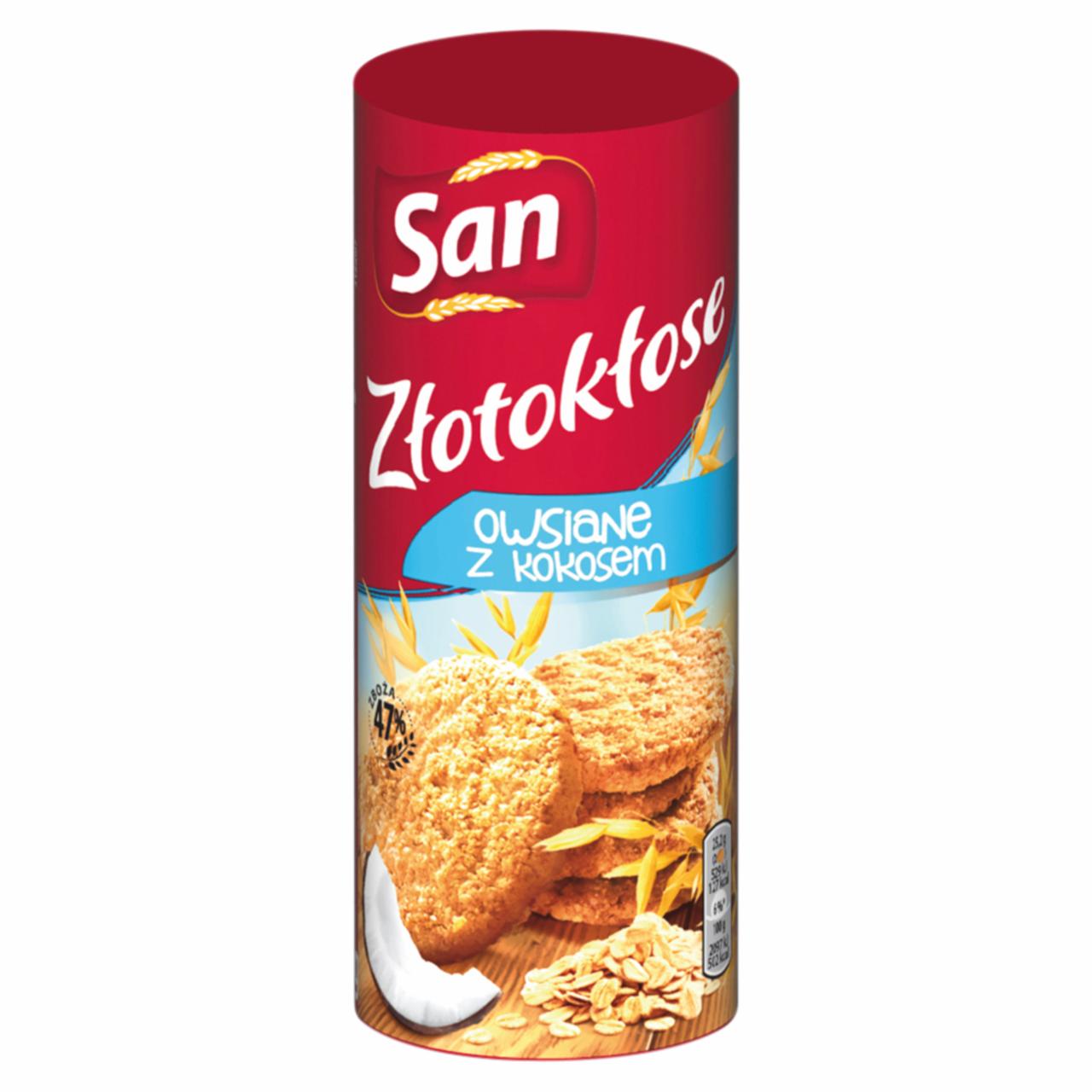 Zdjęcia - San Złotokłose Ciastka owsiane z kokosem 188 g