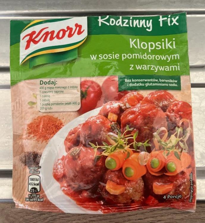 Zdjęcia - Rodzinny fix klopsiki w sosie pomidorowym z warzywami Knorr