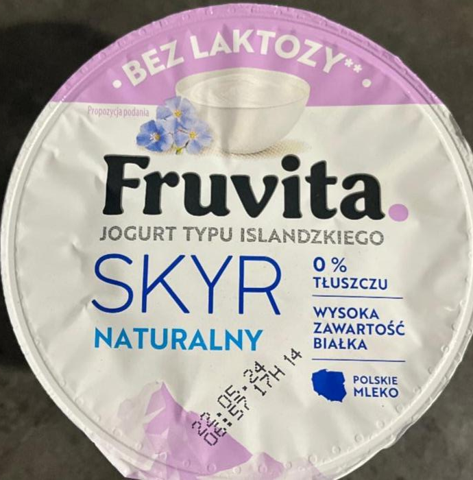 Zdjęcia - Skyr naturalny bez laktozy Fruvita