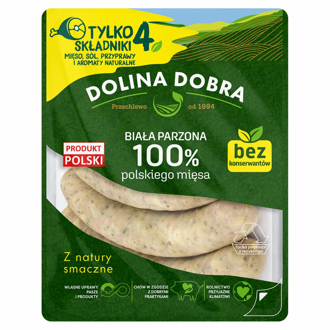 Zdjęcia - Dolina Dobra Kiełbasa biała parzona 100 % polskiego mięsa 375 g