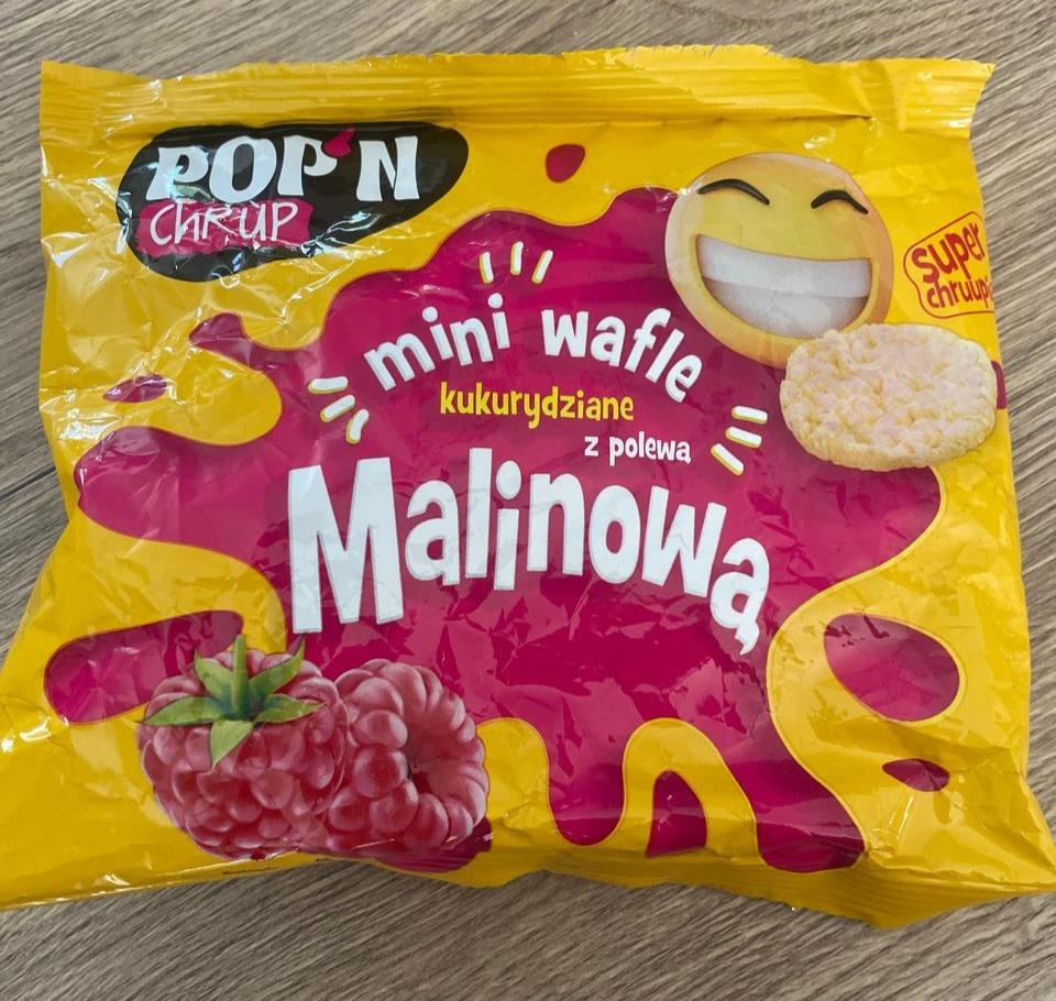 Zdjęcia - Mini wafle kukurydziane z polewą malinową Pop'n chrup