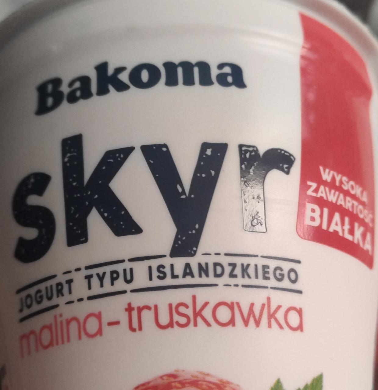 Zdjęcia - Skyr jogurt typu islandzkiego malina truskawka Bakoma