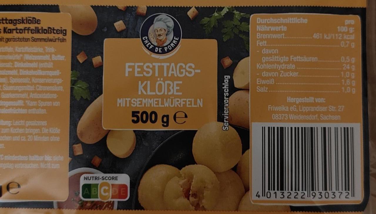 Zdjęcia - Festtags-klobe mitsemmelwurfeln Chef de Pomme