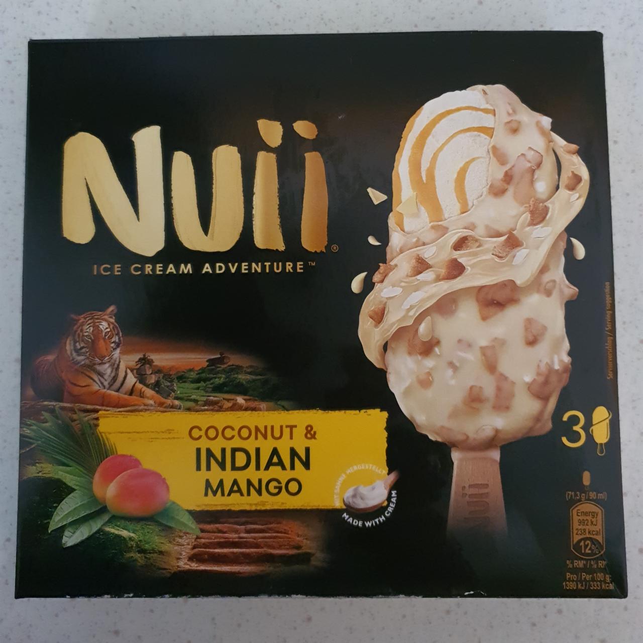 Zdjęcia - Lody kokosowe zakręcane z sorbetem marakuja mango Nuii