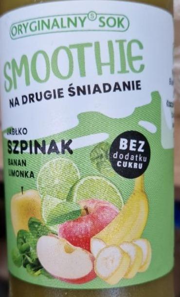 Zdjęcia - Smoothie na drugie śniadanie jabłko, szpinak, banan, limonka Oryginalny sok