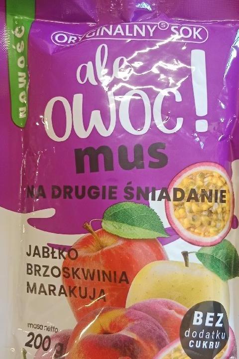 Zdjęcia - Ale owoc mus na drugie śniadanie jabłko brzoskwinia marakuja Oryginalny sok