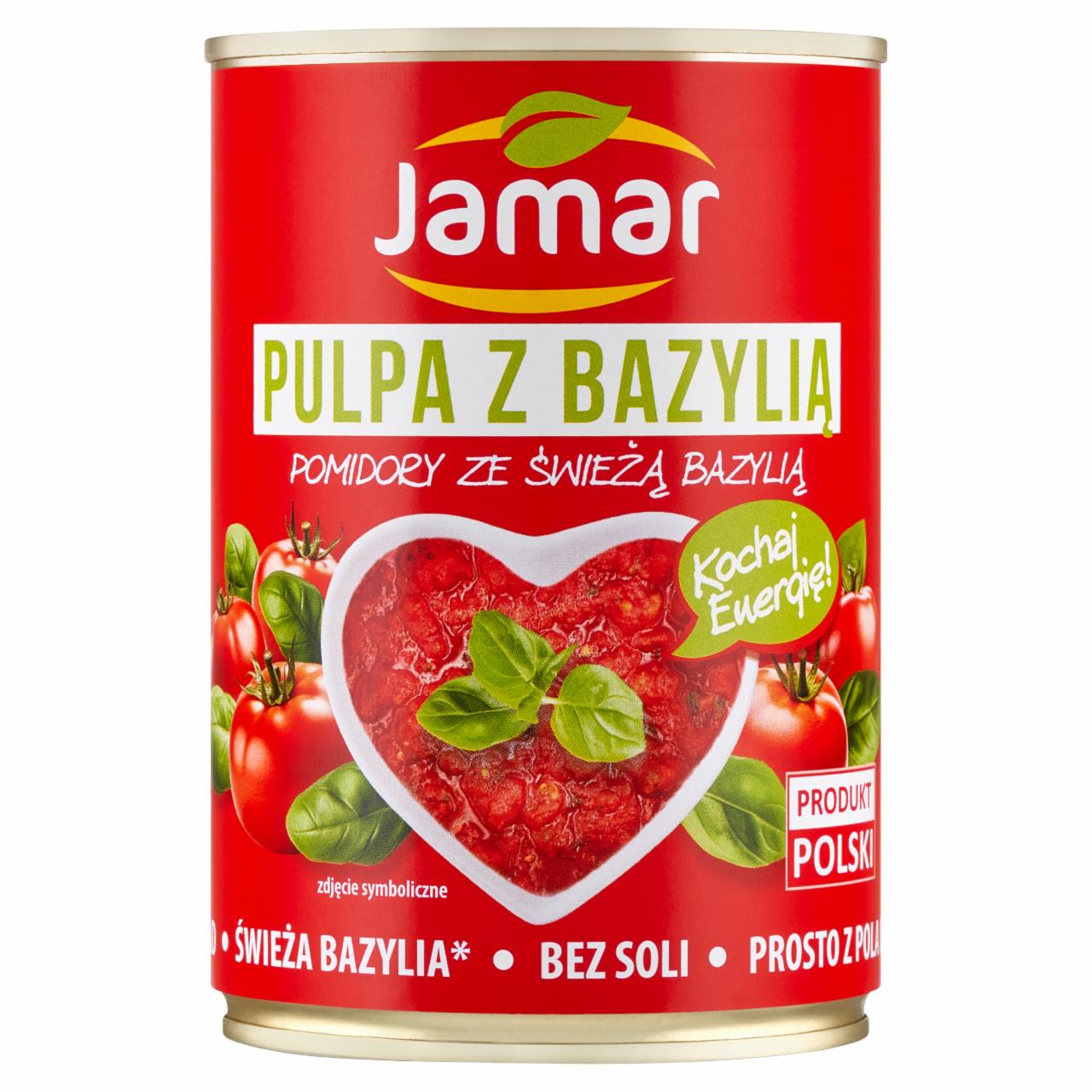 Zdjęcia - Jamar Pomidory drobno krojone pulpa z bazylią 400 g