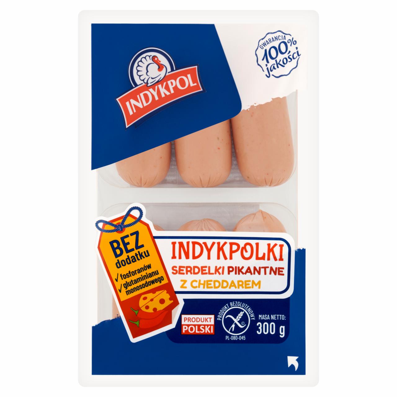 Zdjęcia - Indykpol Indykpolki Serdelki pikantne z cheddarem 300 g