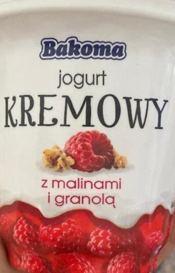 Zdjęcia - Jogurt kremowy z malinami i granolą Bakoma
