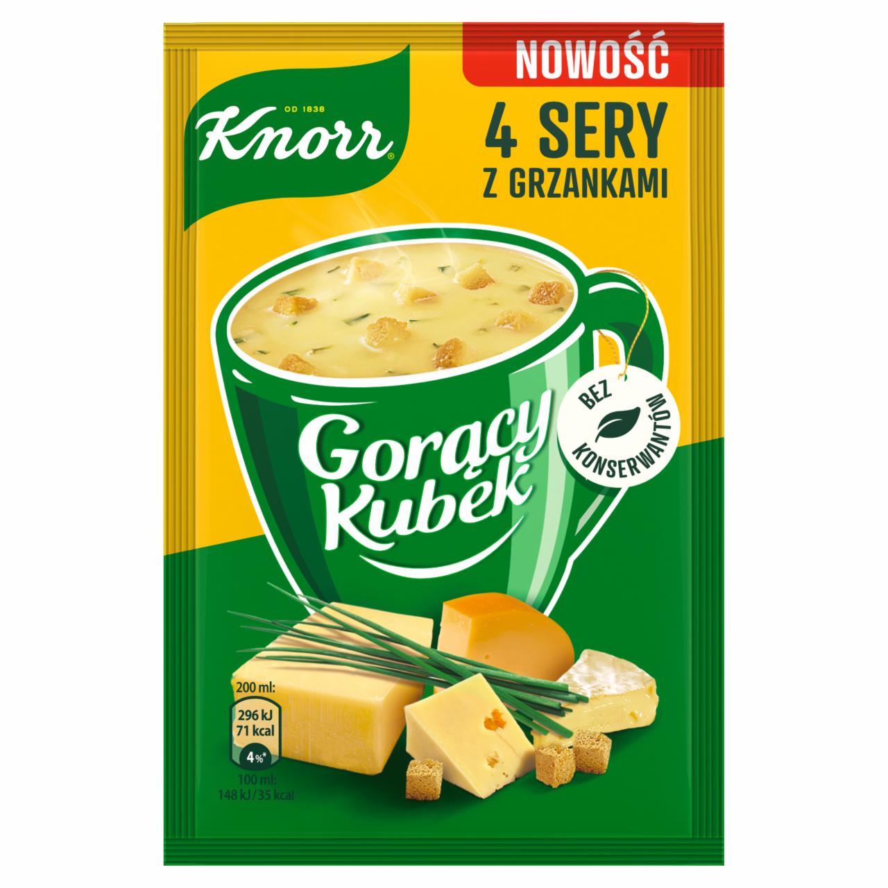 Zdjęcia - Knorr Gorący Kubek Zupa 4 sery z grzankami 17 g