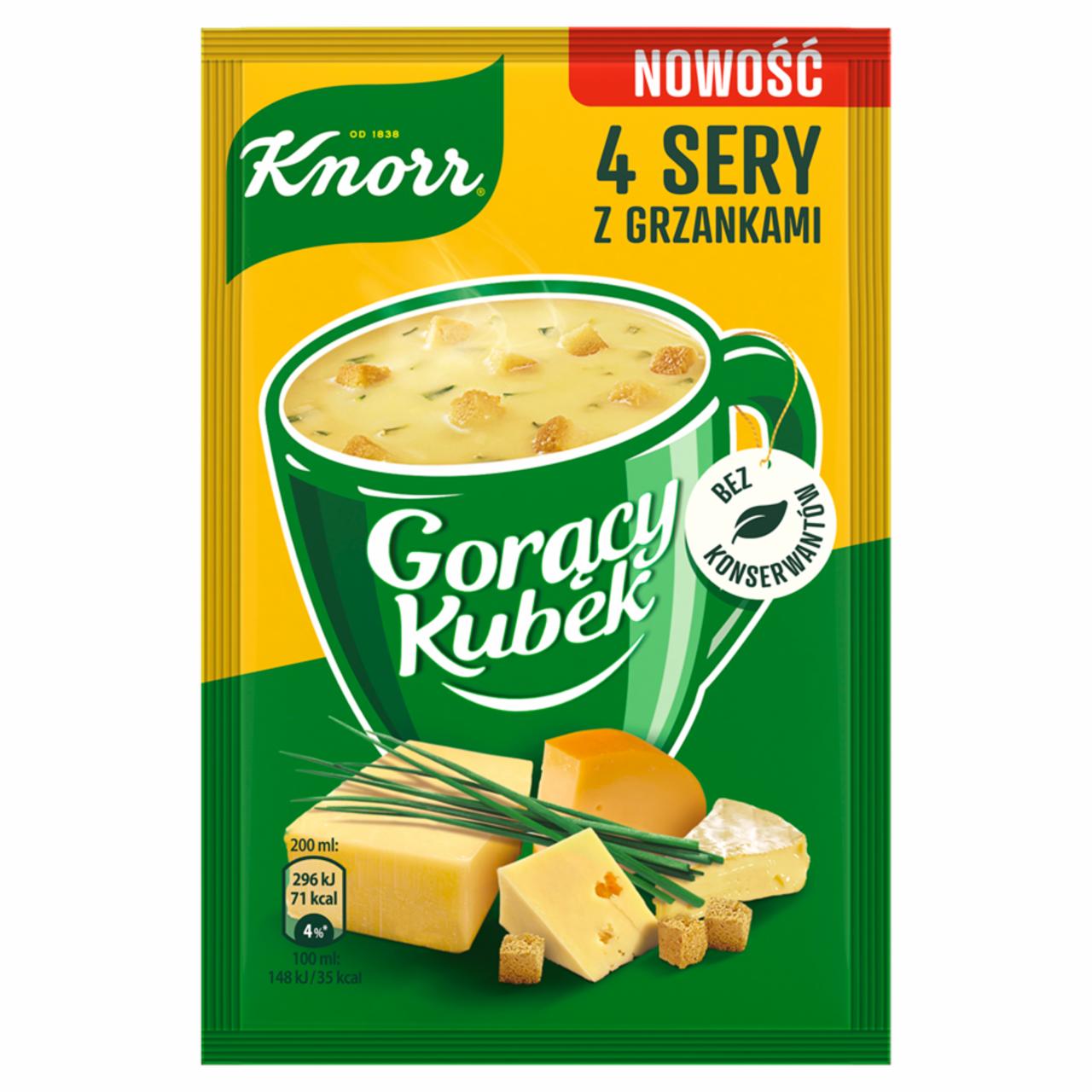 Zdjęcia - Knorr Gorący Kubek Zupa 4 sery z grzankami 17 g