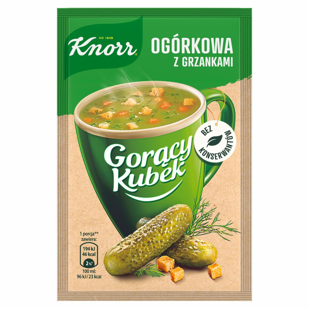 Zdjęcia - Knorr Gorący Kubek Ogórkowa z grzankami 13 g