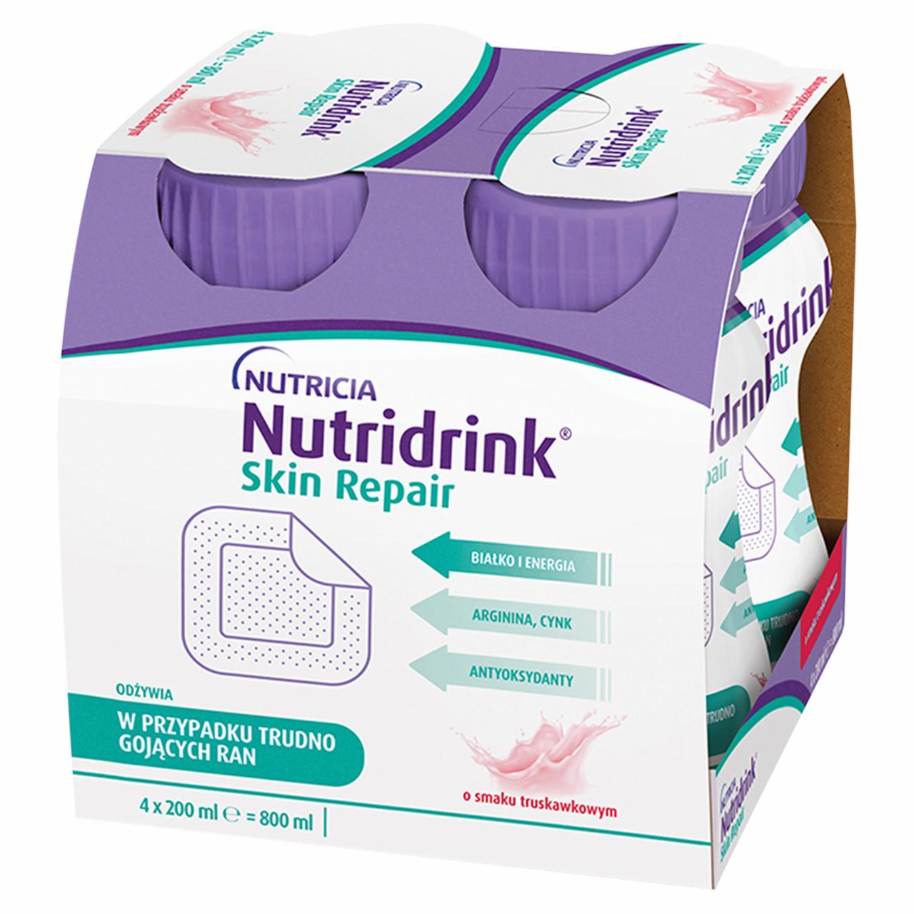 Zdjęcia - Nutridrink Skin Repair Żywność specjalnego przeznaczenia medycznego truskawka 800 ml (4 x 200 ml)