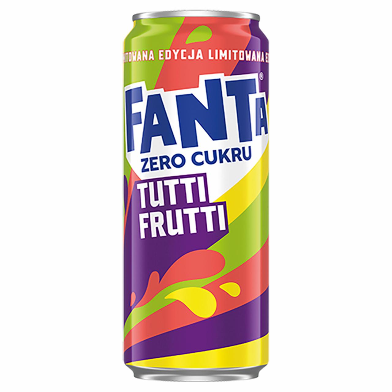 Zdjęcia - Fanta Zero cukru Tutti Frutti Napój gazowany o smaku owocowym 330 ml