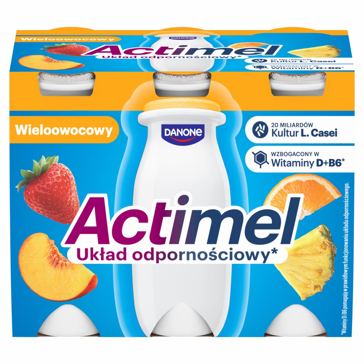 Zdjęcia - Actimel Napój jogurtowy o smaku wieloowocowym 600 g (6 x 100 g)