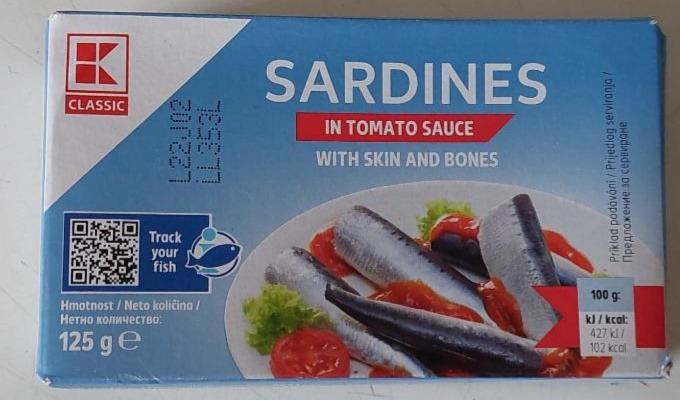 Zdjęcia - Sardines in tomato sauce with skin and bones K-Classic