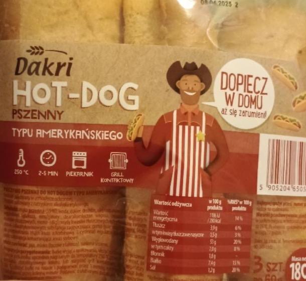 Zdjęcia - Hot-dog pszenny typu amerykańskiego Dakri