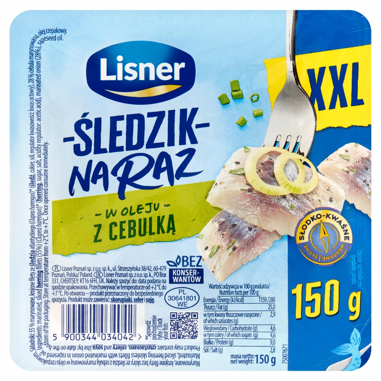 Zdjęcia - Lisner Śledzik na raz w oleju z cebulką 150 g