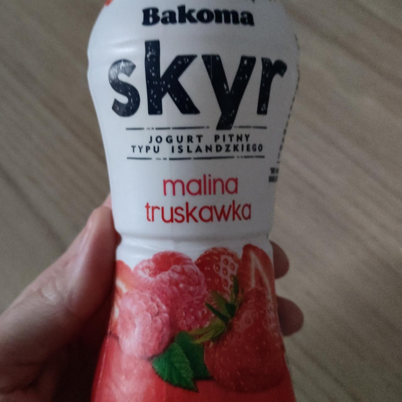 Zdjęcia - Jogurt pitny typu islandzkiego skyr malina truskawka Bakoma